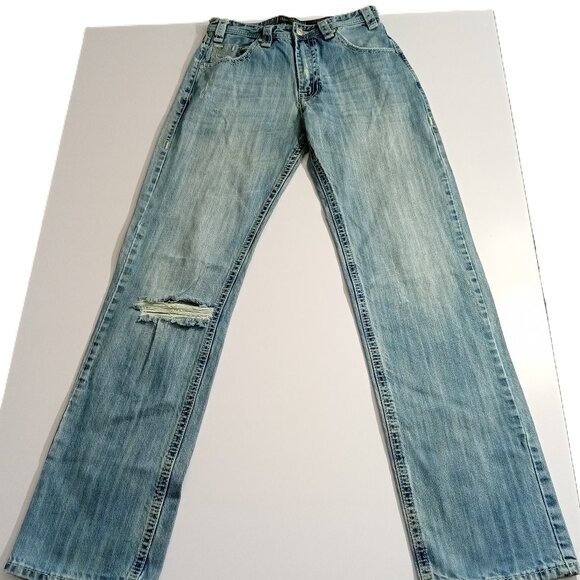 ROCK & ROLL Cowboy Jeans Mens Tuf Cooper Competition Distressed Whiskers 30x36 - Picture 1 of 16